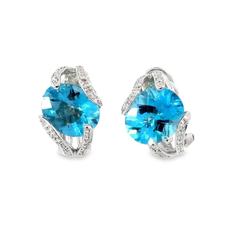 Blue Topaz Diamonds Earrings